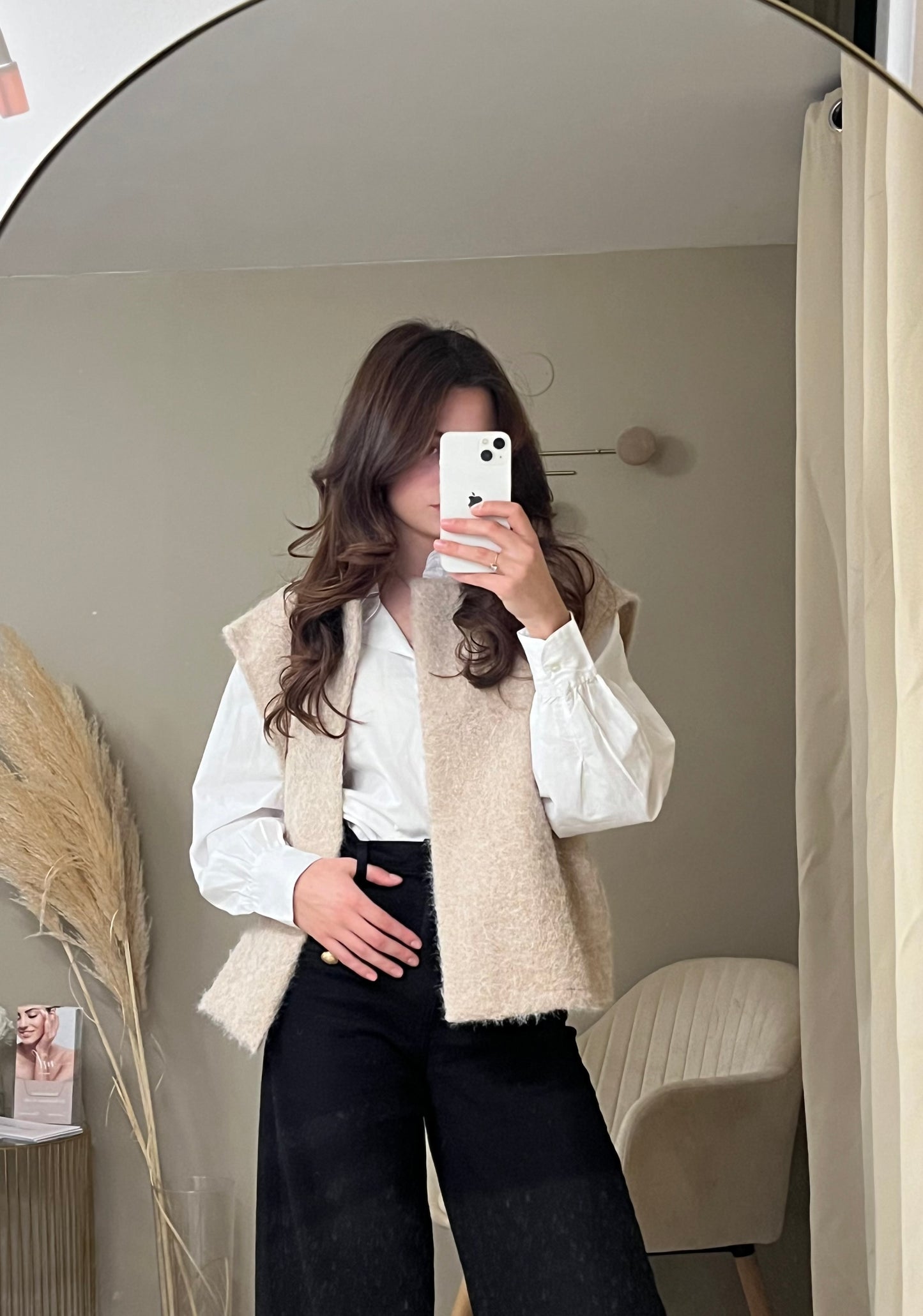 Gilet sans manches beige