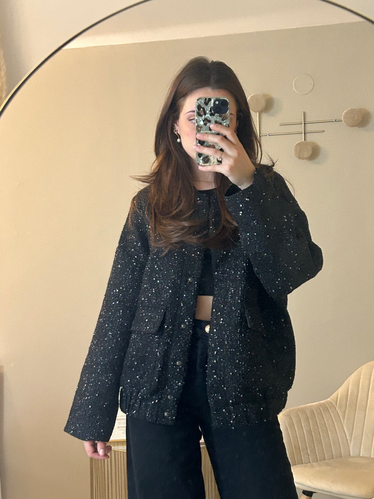 Veste bombers à paillettes