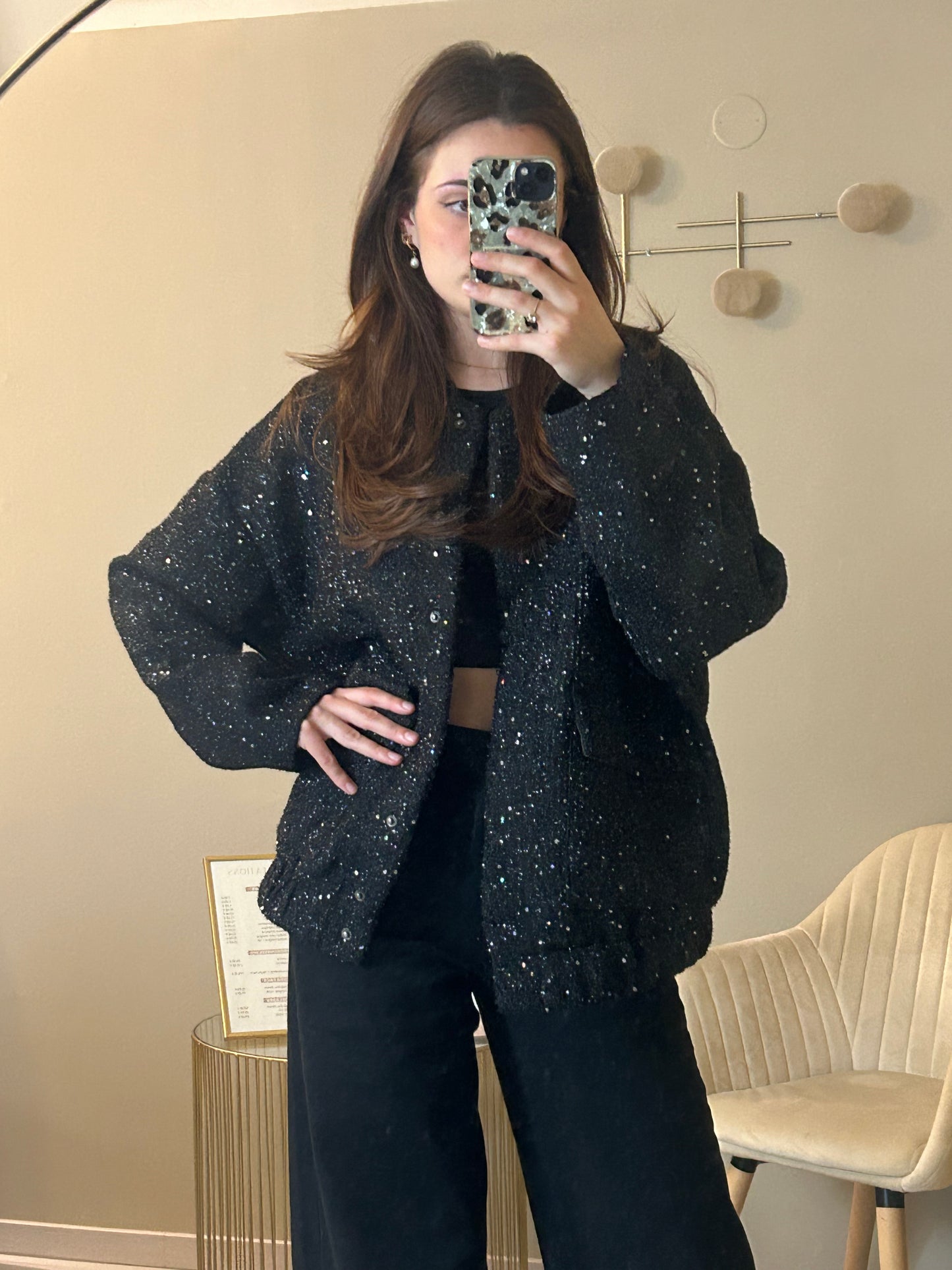 Veste bombers à paillettes