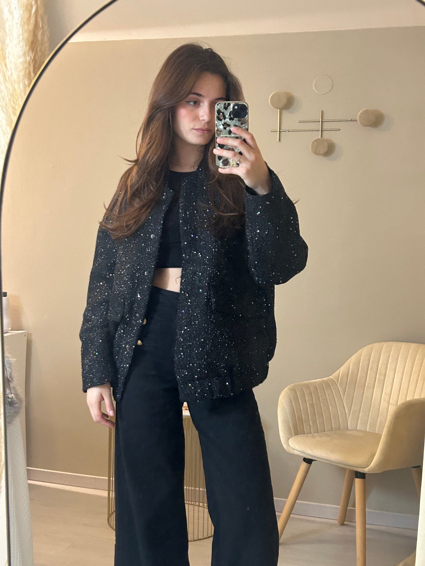 Veste bombers à paillettes